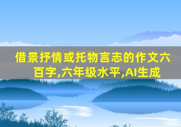借景抒情或托物言志的作文六百字,六年级水平,AI生成