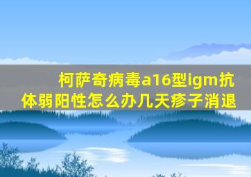 柯萨奇病毒a16型igm抗体弱阳性怎么办几天疹子消退