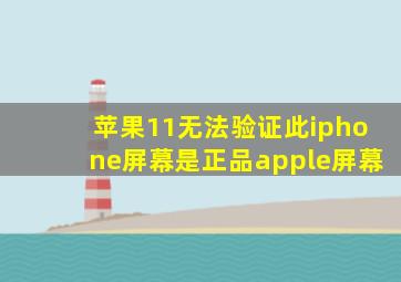 苹果11无法验证此iphone屏幕是正品apple屏幕